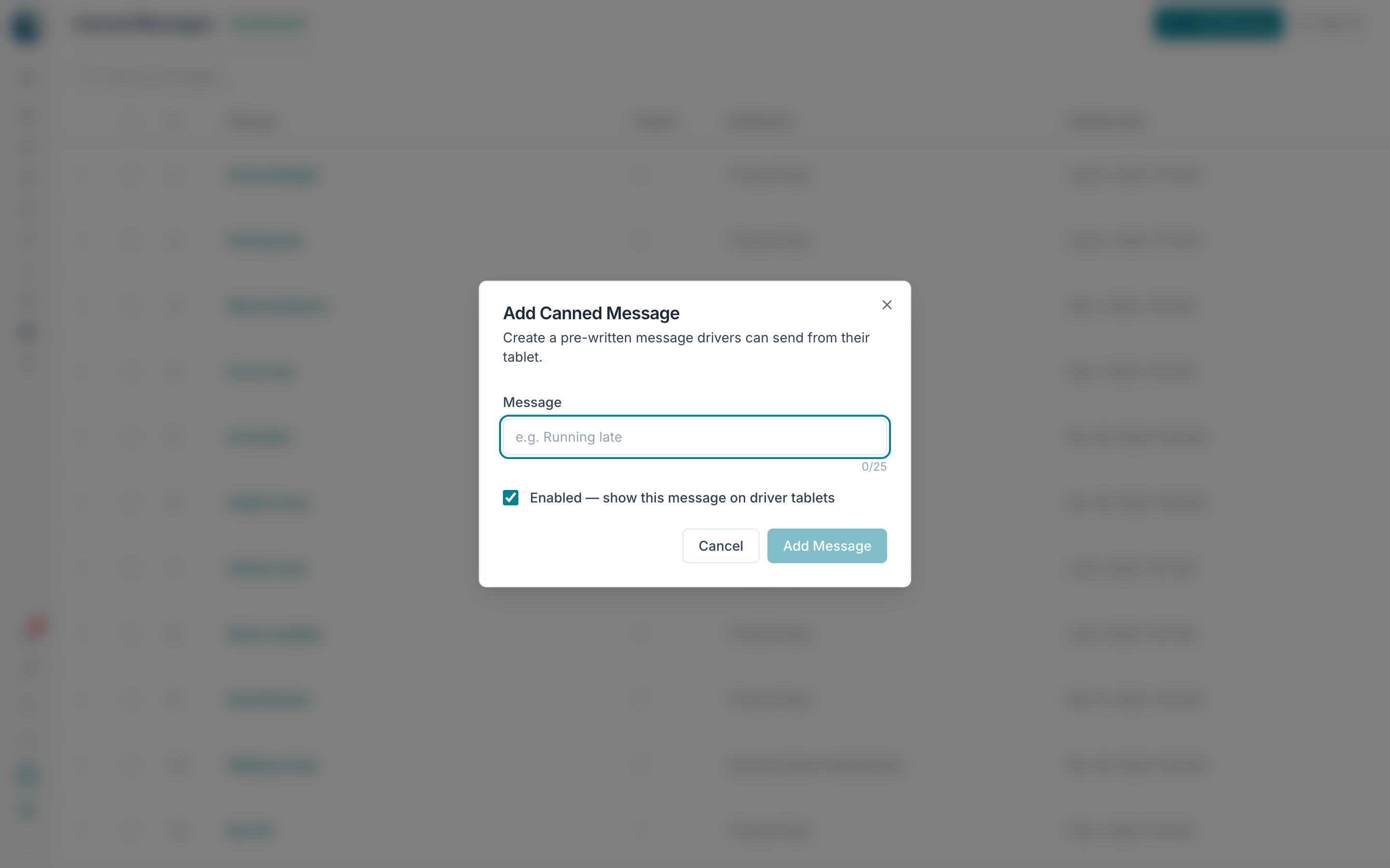 Add a canned message