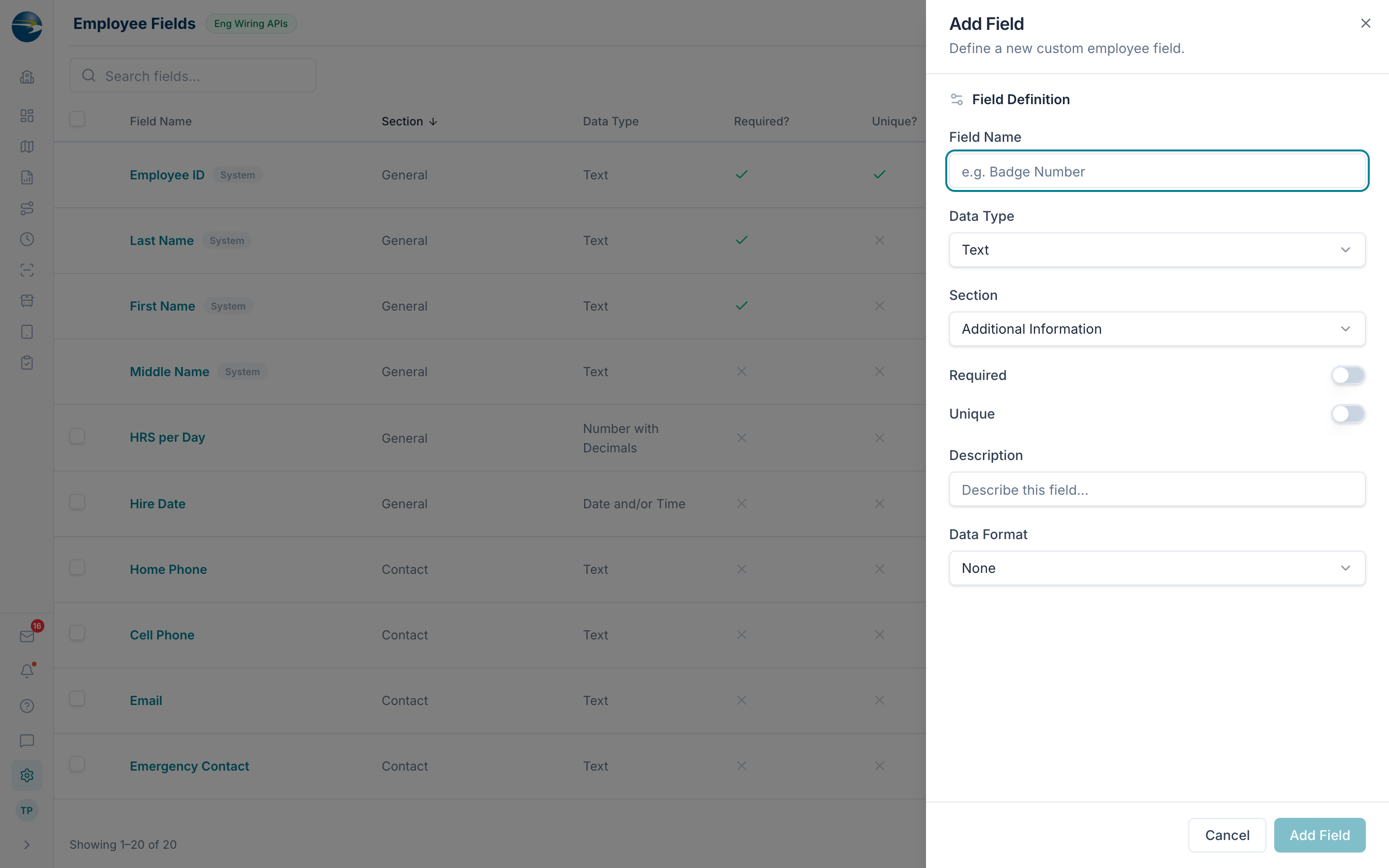 Add an employee field
