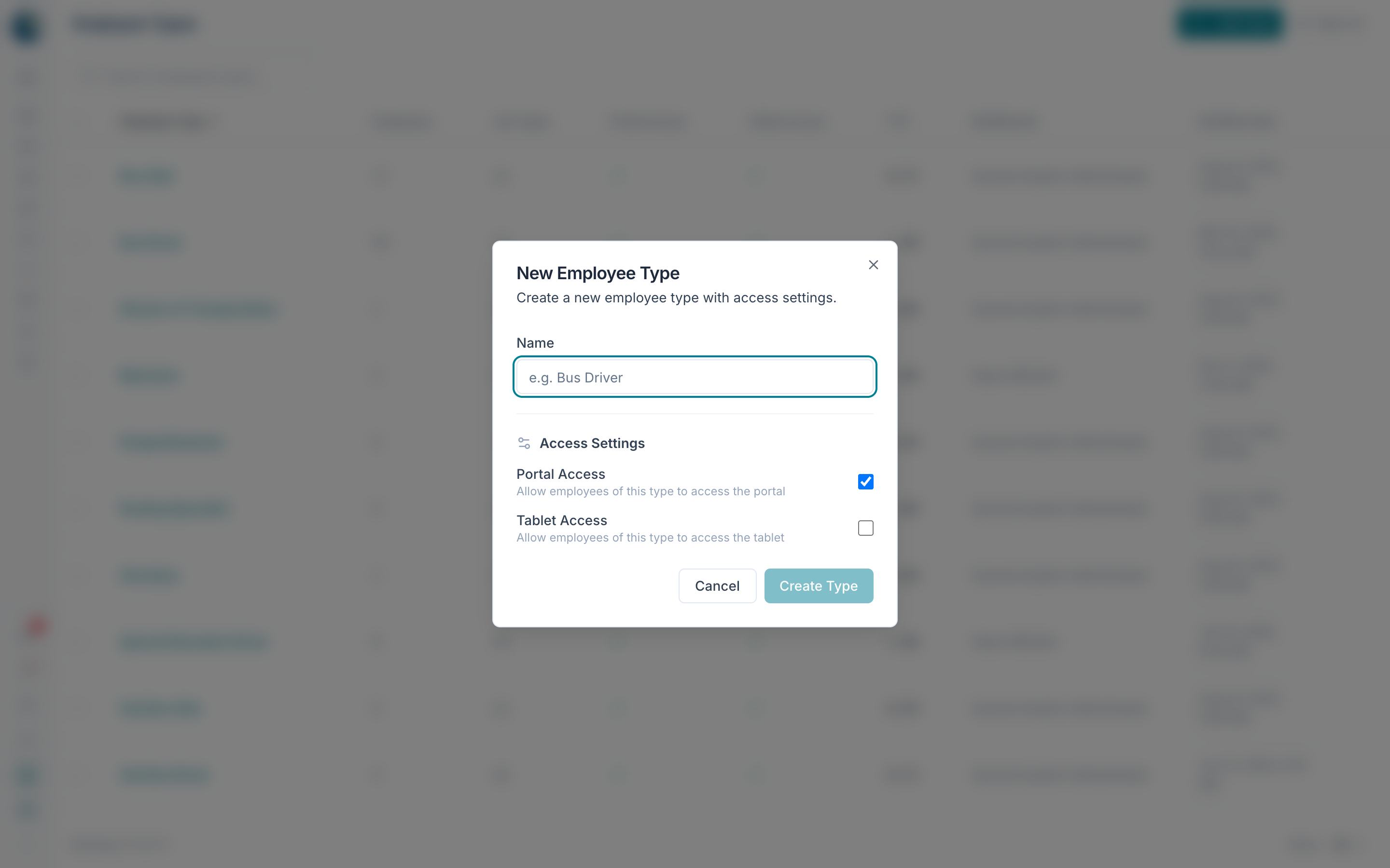Add an employee type